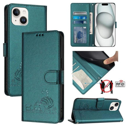 Leather Phone Case With Card Storage For Everyday Use teal wallet-style case with RFID, card slots, kickstand and four-corner protection