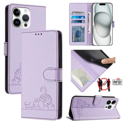 Leather Phone Case With Card Slots For Everyday Use Wallet Style Protection And Convenience - lavender folio wallet with card slots, cash pocket, RFID protection