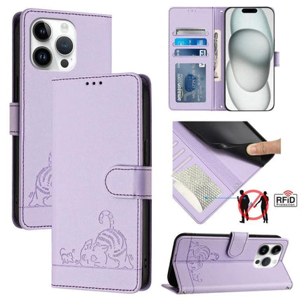 Leather Phone Case With Card Slots For Everyday Use Wallet Style Protection And Convenience lavender folio with card slots, cash pocket, RFID, kickstand
