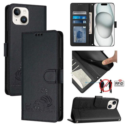 Practical Phone Case With Built In Card Slots For Everyday Outings And Quick Cash - black PU leather wallet case with RFID, card slots and stand