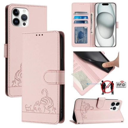 Practical Phone Case With Built In Card Slots For Everyday Outings And Quick Cash in pink PU leather wallet-style with card slots and RFID protection