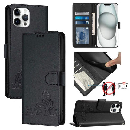 Practical Phone Case With Built In Card Slots For Everyday Outings And Quick Cash - black TPU PU leather wallet case with card slots, cash pocket, RFID protection