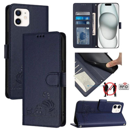 Practical Phone Case With Built In Card Slots For Everyday Outings And Quick Cash navy RFID wallet folio with TPU and PU leather