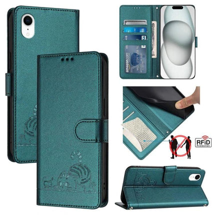 Leather Phone Case With Card Slot For Everyday Carry in teal leather wallet case with kickstand and RFID protection