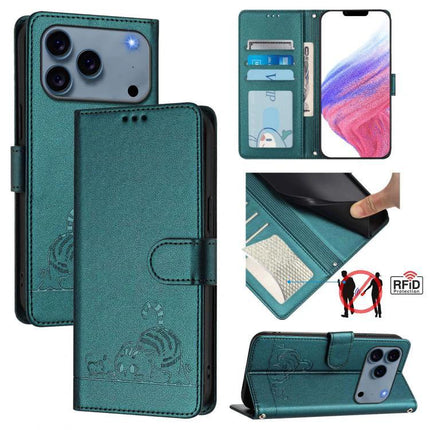 Leather Phone Case With Card Holder For Everyday Protection And Easy Card Access - teal PU leather wallet case with card slots, RFID, stand and TPU core