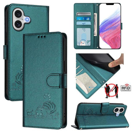 Leather Phone Case With Card Holder For Everyday Protection And Easy Card Access - teal PU leather wallet case with card slots, RFID protection, kickstand, TPU core