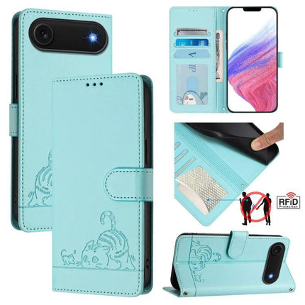 Leather Phone Case With Card Holder For Everyday Protection And Easy Card Access - teal PU leather wallet case with card slots, RFID protection, kickstand