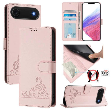 Leather Phone Case With Card Holder For Everyday Protection And Easy Card Access - pink PU leather wallet case with card slots, RFID protection, kickstand