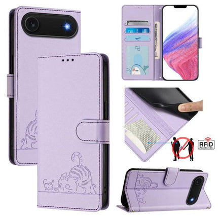 Leather Phone Case With Card Holder For Everyday Protection And Easy Card Access - lavender PU leather wallet case with card slots and RFID protection