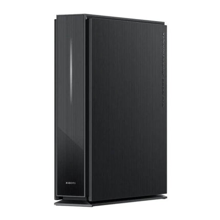 Xiaomi BE6500 Pro WiFi 7 Router for Reliable Home Connectivity, US Plug sleek black tower router for stable home streaming and gaming