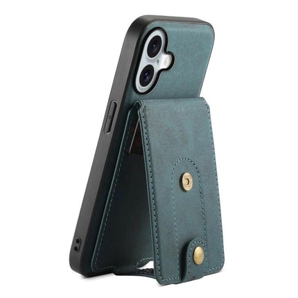 Denior Leather Phone Case With Card Holder For Everyday Card Carrying And Easy Access – teal PU leather case with detachable magnetic card holder stand