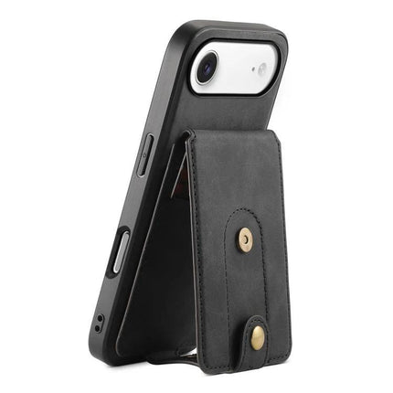 Denior Leather Phone Case With Card Holder For Everyday Card Carrying And Easy Access black PU leather case with detachable magnetic card holder
