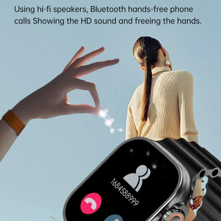 Smart Watch for Everyday Health and Activity Tracking shown on wrist with call, heart rate and step icons for daily health monitoring