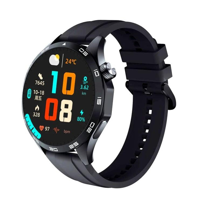 Versatile Smart Watch for Daily Health Monitoring and Activity Tracking with heart rate, step counter and activity display on black strap