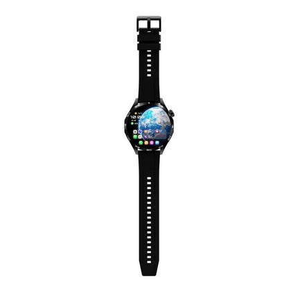 Versatile Smart Watch for Daily Health Monitoring and Activity Tracking - sleek black smartwatch with circular display showing health and activity apps