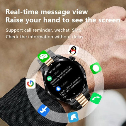 Versatile Smart Watch for Daily Health Monitoring and Activity Tracking on wrist showing message notifications and activity icons