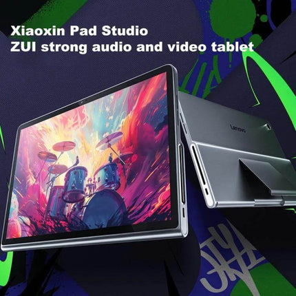 Lenovo Xiaoxin Pad Studio 11.5-Inch WiFi Tablet with 8GB Memory showing colorful display, slim metal back, and kickstand for streaming and video calls
