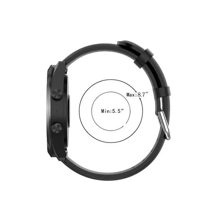 22mm Leather Watch Strap Round Tail Buckle For Galaxy 45mm