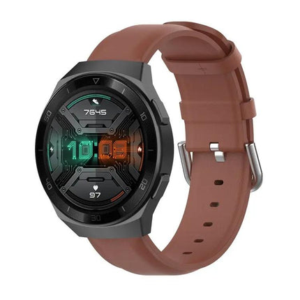 22mm Leather Watch Strap Round Tail Buckle For Galaxy 45mm
