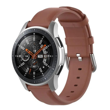 22mm Leather Watch Strap Round Tail Buckle For Galaxy 45mm