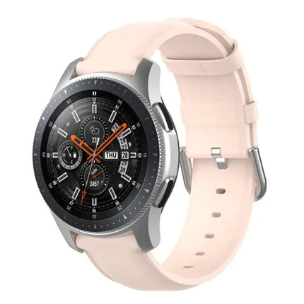 22mm Leather Watch Strap Round Tail Buckle For Galaxy 45mm
