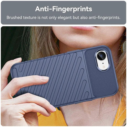 Thunderbolt TPU Phone Case for Everyday iPhone Protection - navy anti-fingerprint textured TPU case shown on hand