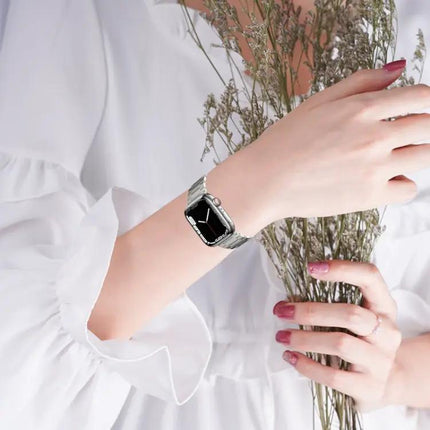 Titanium Metal Three-Bead Watch Band For Apple Watch