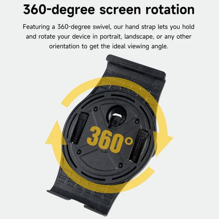 Ulefone Comfortable Hand Strap Holder for Armor Pad 3 Pro showing 360-degree rotating swivel for secure grip and flexible viewing angles