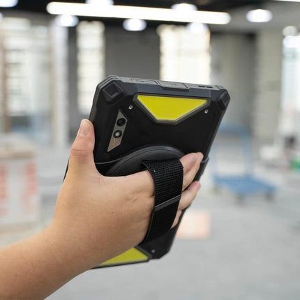 Ulefone Comfortable Hand Strap Holder for Armor Pad 3 Pro shown attached to tablet for secure grip and 360° rotation during outdoor use