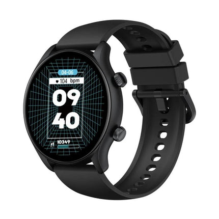Zeblaze Smart Watch for Daily Wellness and Connectivity - black round smartwatch showing time, heart rate and step count for everyday fitness