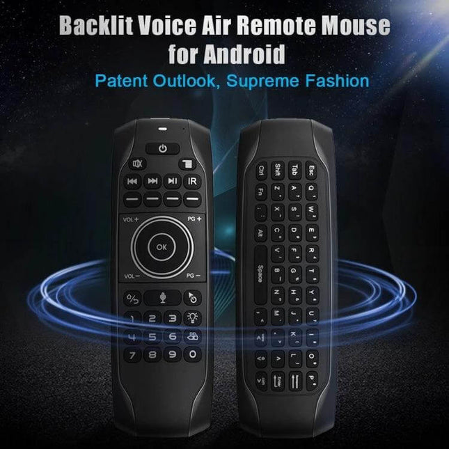 Wireless Air Mouse Keyboard with Backlight for TV and PC Control - compact backlit wireless air mouse keyboard remote for TV and PC
