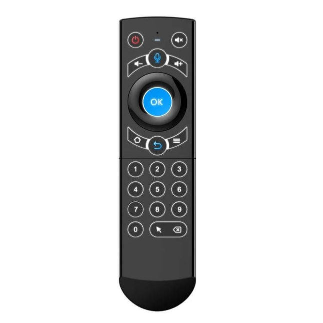 G21 Wireless Air Mouse Keyboard Remote for Smart TVs in Blue - slim blue air mouse remote with numeric keypad and OK navigation button