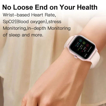LEMFO Smart Watch for Everyday Health and Connectivity on wrist showing heart rate SpO2 sleep tracking and notifications