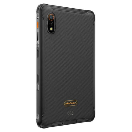 Ulefone Armor Pad Pro 8-Inch Rugged Tablet for Everyday Use showing rugged textured black back and side buttons