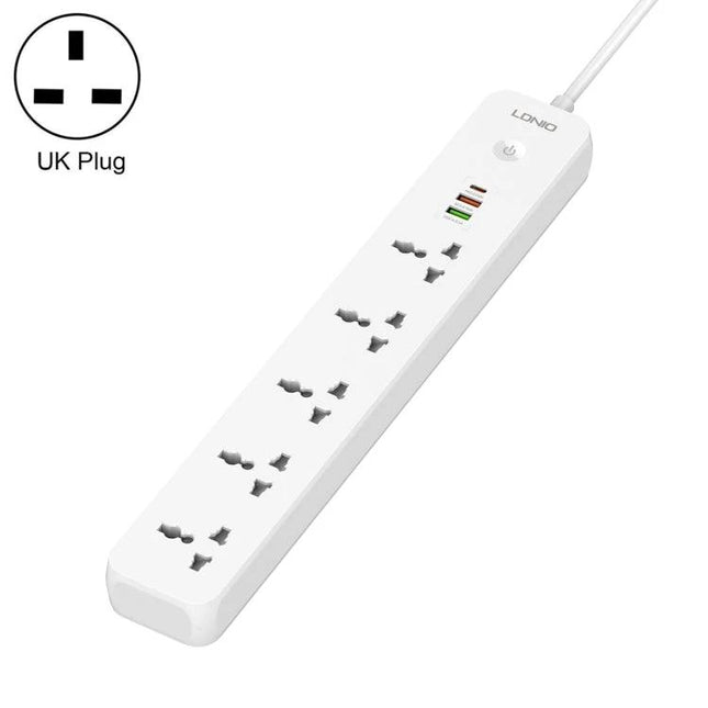 LDNIO 5-Position Travel Socket with USB Ports and Multiple Plugs white power strip with five universal outlets and three USB ports