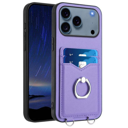 Phone Case With Card Slots For Everyday Carry purple wallet ring stand with two card slots and secure grip