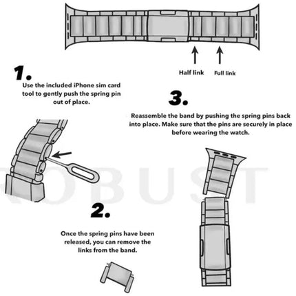 Titanium Metal Watch Band Adjustable For Apple Watch 38-44mm