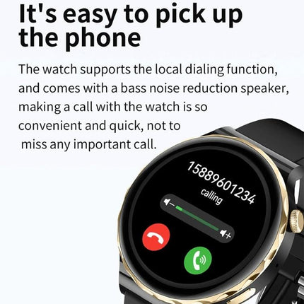 LEMFO Smart Watch for Daily Health and Activity Tracking showing Bluetooth calling screen and call controls on round display