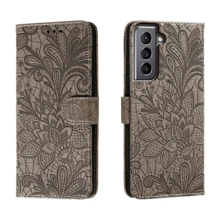 Samsung Leather Flip Case For Everyday Phone Protection And Quick On The Go Access - taupe floral PU leather wallet case with reinforced corners