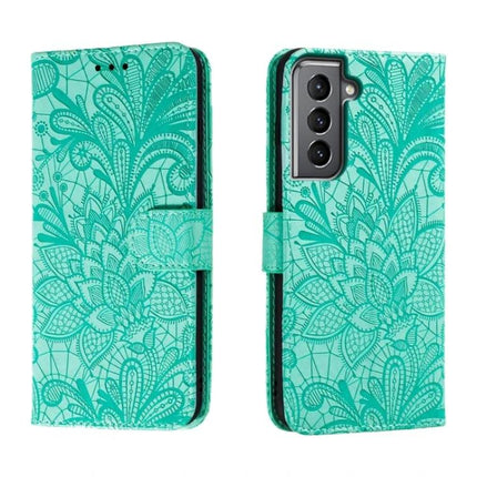 Samsung Leather Flip Case For Everyday Phone Protection And Quick On The Go Access - teal floral PU leather wallet cover with magnetic clasp