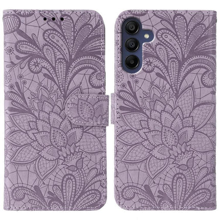 Protective Flip Case for Samsung Galaxy Everyday Use in purple floral mandala design with magnetic closure and camera cutouts
