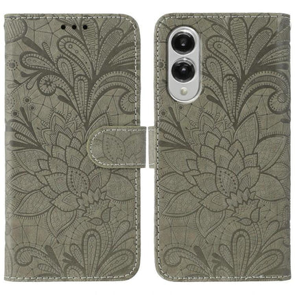 Protective Flip Case for Samsung Galaxy Everyday Use in olive floral embossed wallet design with magnetic closure
