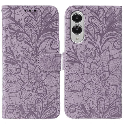 Protective Flip Case for Samsung Galaxy Everyday Use - purple floral folio with magnetic closure, screen access and port openings