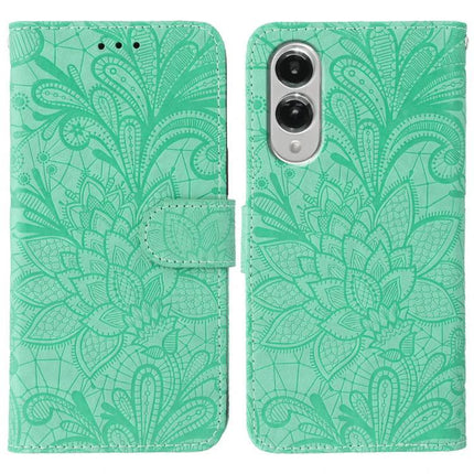 Protective Flip Case for Samsung Galaxy Everyday Use - mint floral textured wallet folio with magnetic closure and camera cutout