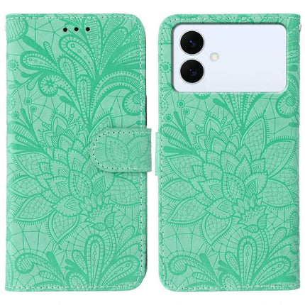 Protective Flip Case for Samsung Galaxy Everyday Use - mint green floral wallet flip cover with magnetic closure