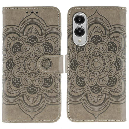 Phone Case Slim Protection for Everyday Use and Travel - slim TPU wallet phone case with mandala floral engraving, reinforced corners and magnetic clasp