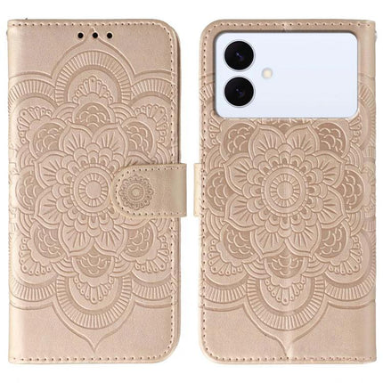 Phone Case Slim Protection for Everyday Use and Travel - gold floral embossed TPU wallet case with reinforced corners and card slot