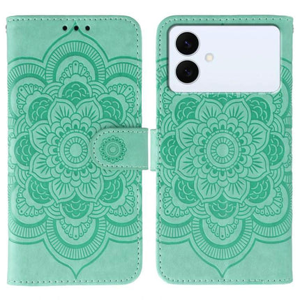 Phone Case Slim Protection for Everyday Use and Travel - mint green floral mandala TPU wallet case with reinforced corners