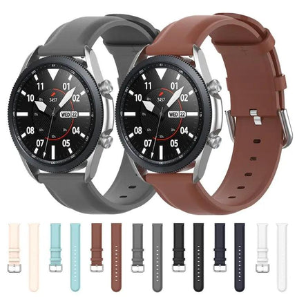 20mm Round Tail Leather Strap For Galaxy Watch 41mm