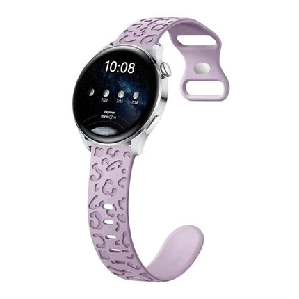 Silicone 20mm Watch Band Leopard Print Butterfly Buckle